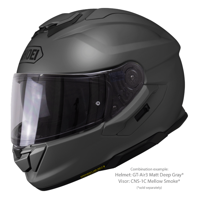 Shoei GT-Air3 Matt Deep Grey – Sport-Touring Helmet with Sun Visor ECE 22.06 – with optional visor