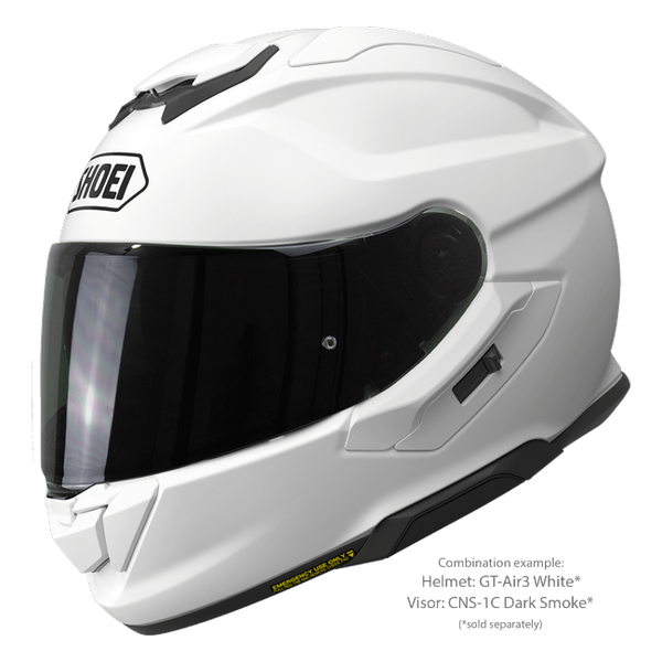 Shoei GT-Air3 White – Sport-Touring Helmet with Sun Visor ECE 22.06 – with optional visor