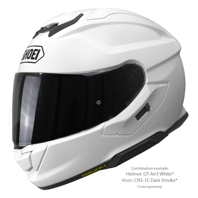 Shoei GT-Air3 White – Sport-Touring Helmet with Sun Visor ECE 22.06 – with optional visor