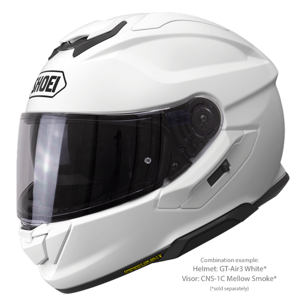 Shoei GT-Air3 White – Sport-Touring Helmet with Sun Visor ECE 22.06 – with optional visor
