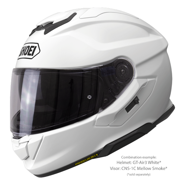 Shoei GT-Air3 White – Sport-Touring Helmet with Sun Visor ECE 22.06 – with optional visor