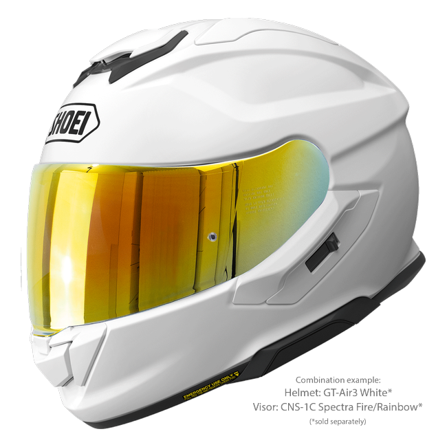 Shoei GT-Air3 White – Sport-Touring Helmet with Sun Visor ECE 22.06 – with optional visor