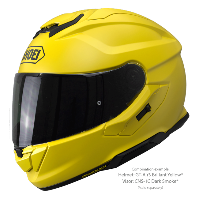 Shoei GT-Air3 Brilliant Yellow – Sport-Touring Helmet with Sun Visor ECE 22.06 – with optional visor