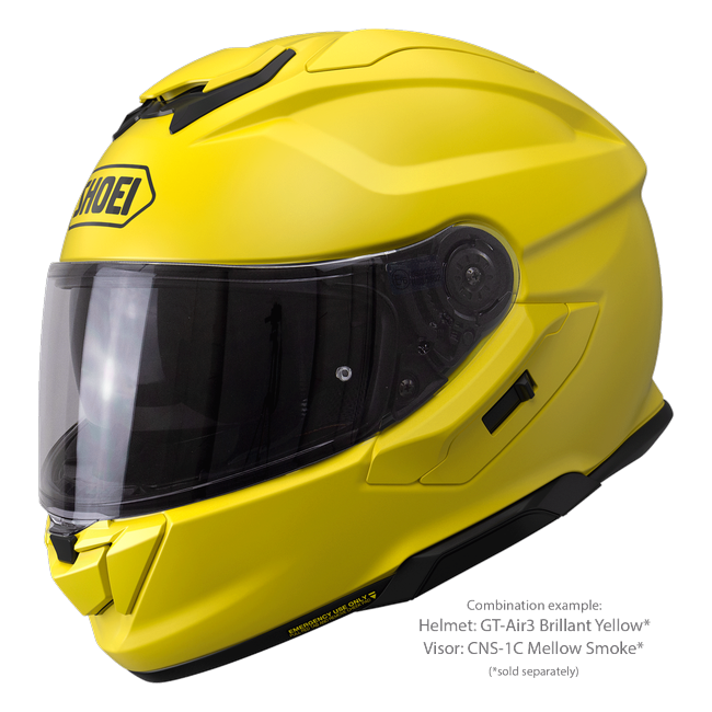 Shoei GT-Air3 Brilliant Yellow – Sport-Touring Helmet with Sun Visor ECE 22.06 – with optional visor