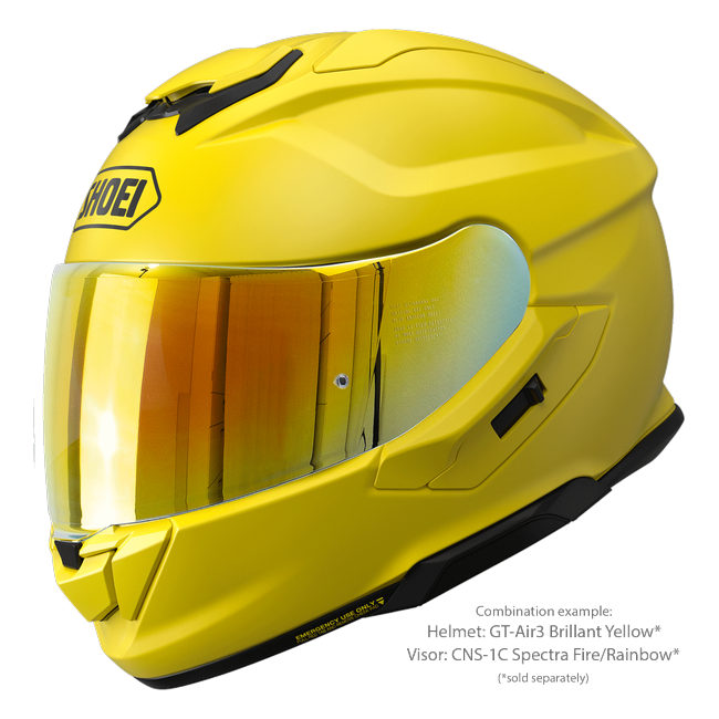 Shoei GT-Air3 Brilliant Yellow – Sport-Touring Helmet with Sun Visor ECE 22.06 – with optional visor