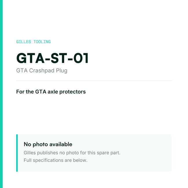 Gilles GTA Crashpad Plug – GTA-ST-01, data card, no manufacturer photo available