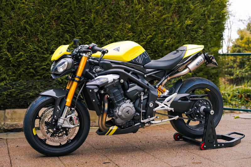 Spark Exhaust Double Dyno Underseat Racing Carbon End Caps Triumph Speed Triple 1200 RS/RR (2025-2026) GTR0109TC