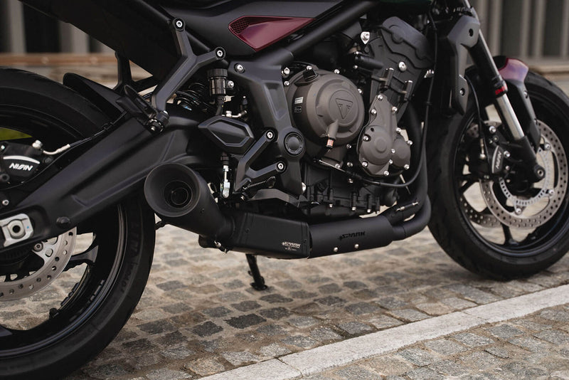 Spark Exhaust 60's Renn-Komplettanlage Schwarzkeramik Triumph Trident 660 / Tiger Sport 660 / Daytona 660 (2021-2026) GTR8819B