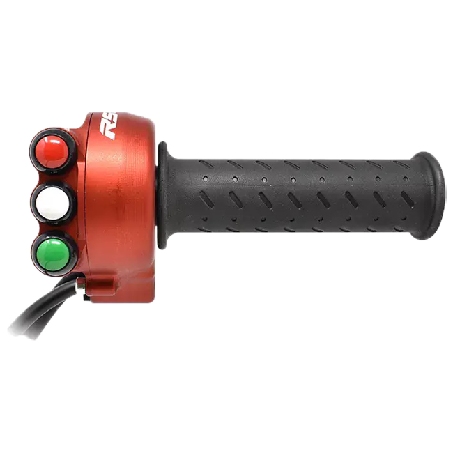 JetPrime aluminium throttle housing with integrated handlebar switch for Aprilia RSV4 1100 Factory RF RR