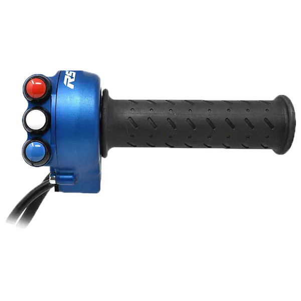 JetPrime aluminium throttle grip housing with integrated handlebar switch for Aprilia RSV4 1100 Factory