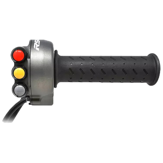 JetPrime aluminium throttle housing with integrated handlebar switch for Aprilia RS 660