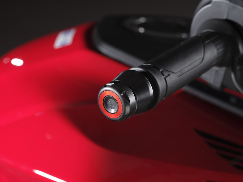Gilles LG bar end weights fitted to a motorcycle