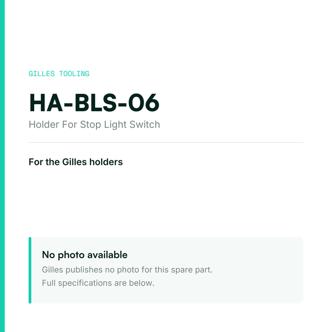 Gilles Holder For Stop Light Switch – HA-BLS-06, data card, no manufacturer photo available