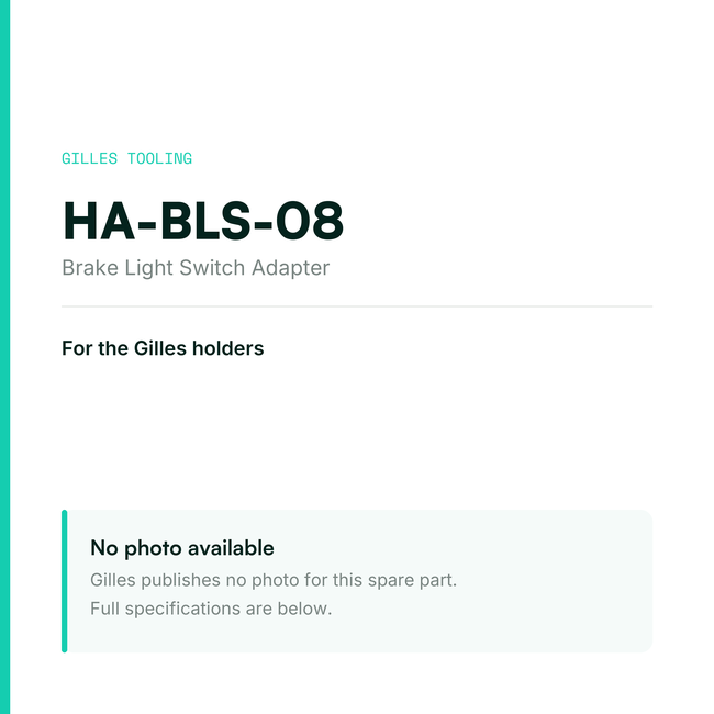 Gilles Brake Light Switch Adapter – HA-BLS-08, data card, no manufacturer photo available