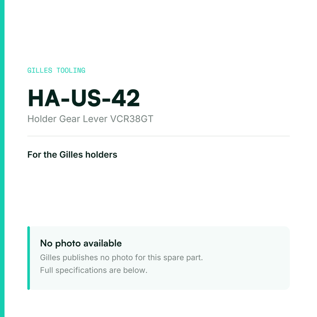 Gilles Holder Gear Lever VCR38GT – HA-US-42, data card, no manufacturer photo available
