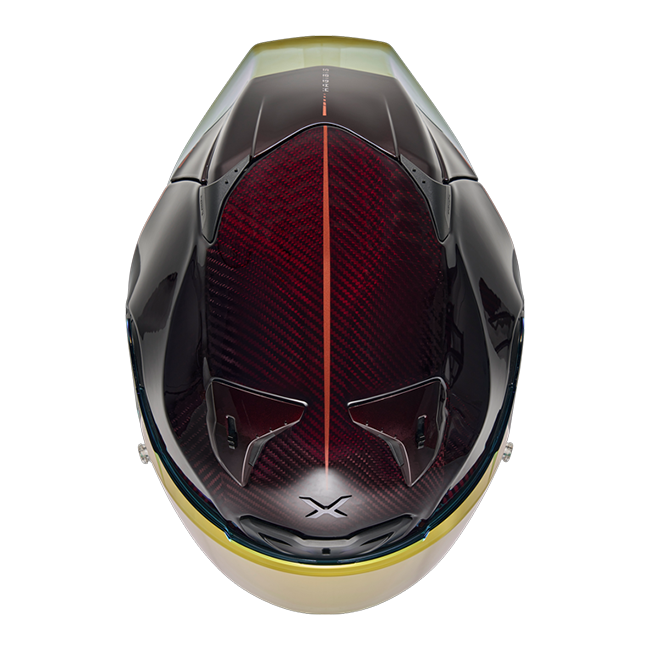 Nexx X.R3R Hagibis Carbon Red full-face racing helmet, carbon and red colourway