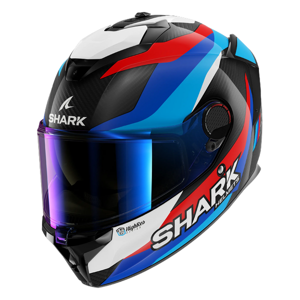 Shark Spartan GT Pro Carbon Guintoli DBR HE1318 — front three-quarter view