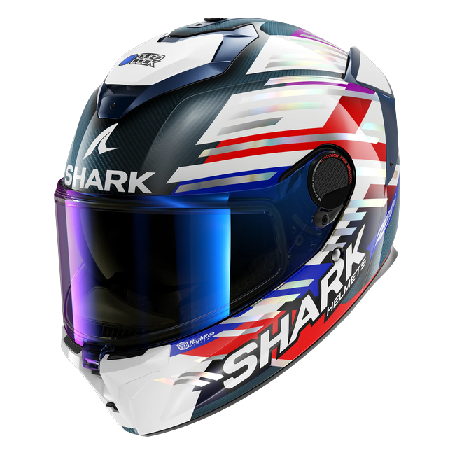 Shark Spartan GT Pro Carbon Replica Zarco GP de France 2026 DUR HE1321 — front three-quarter view