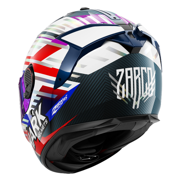 Shark Spartan GT Pro Carbon Replica Zarco GP de France 2026 DUR HE1321 — rear three-quarter view
