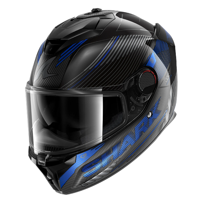 Shark Spartan GT Pro Carbon Axium DAB HE1363 — front three-quarter view