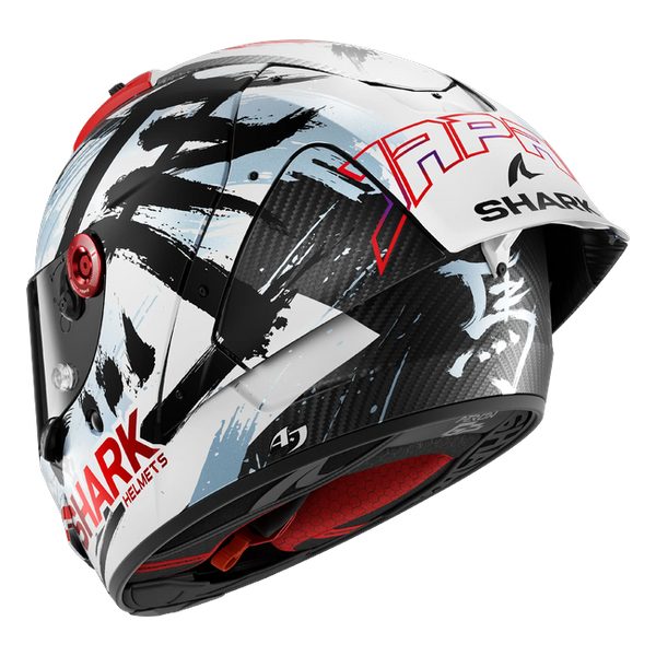 Shark Aeron Replica Zarco Suzuka 2026 Mat DWK HE4106 — rear three-quarter view