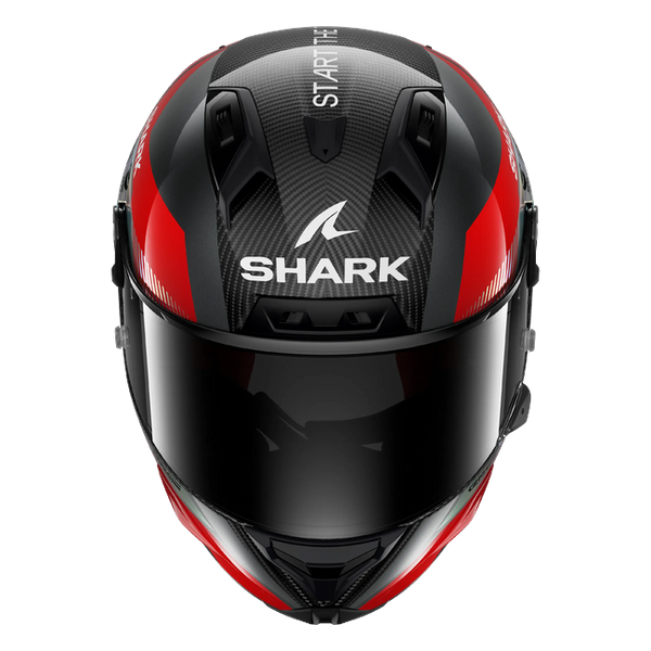 Shark Aeron MotoGP Red Chrom DRU HE4180 — front view