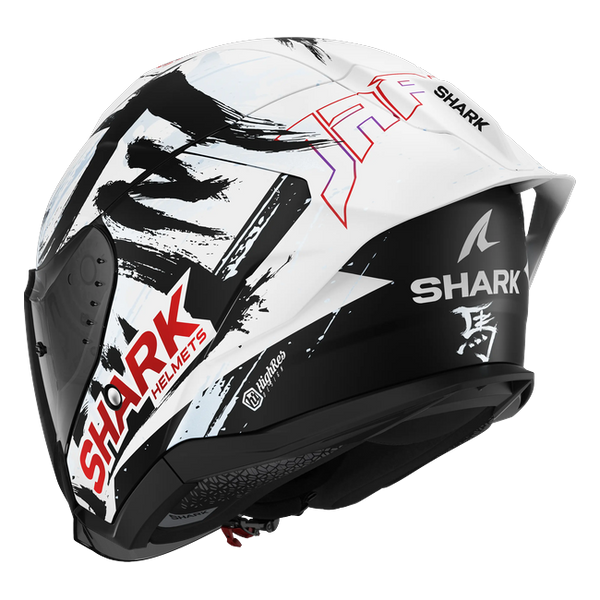Shark Skwal Jet Cup Replica Zarco Suzuka Mat KWK HE6932 — rear three-quarter view