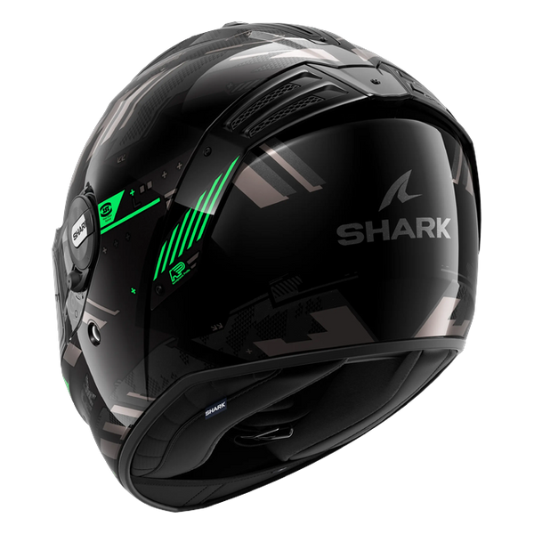 Shark Spartan RS Skilful Glossy KAG HE8124 — rear three-quarter view