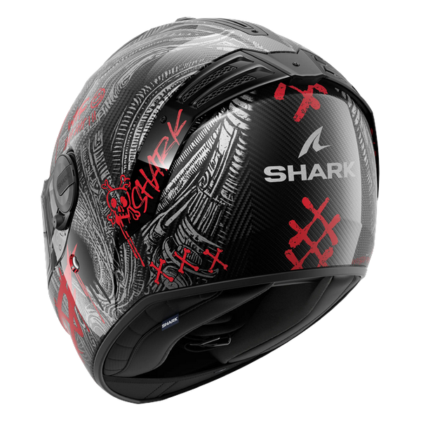 Shark Spartan RS Carbon Shiever Glossy DAR HE8161 — rear three-quarter view