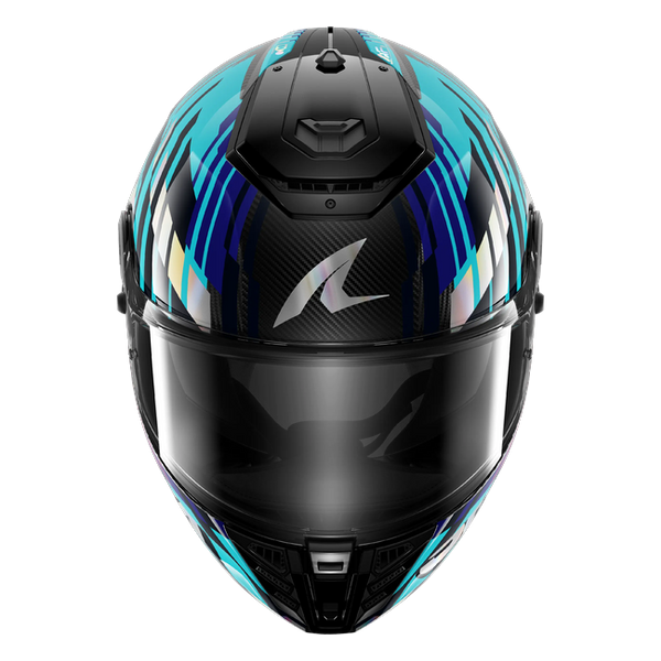 Shark Spartan RS Carbon Vibetrack Green DGU HE8168 — front view