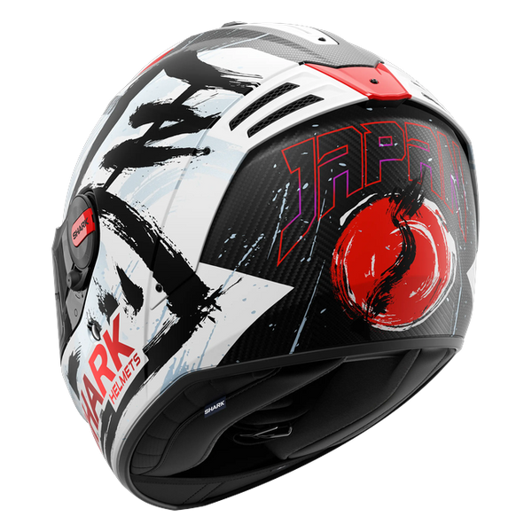 Shark Spartan RS Carbon Replica Zarco Suzuka DWK HE8180 — rear three-quarter view