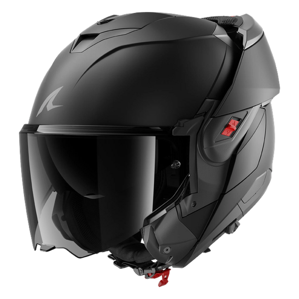 Shark OXO Dark Shadow Mat KMA HE8703 — front three-quarter view, chin bar open