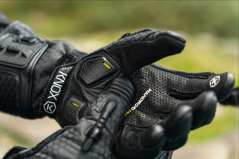Knox Handroid MK5 men's racing leather gloves in black