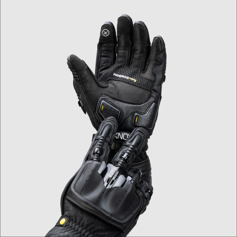 Knox Handroid MK5 men's racing leather gloves in black