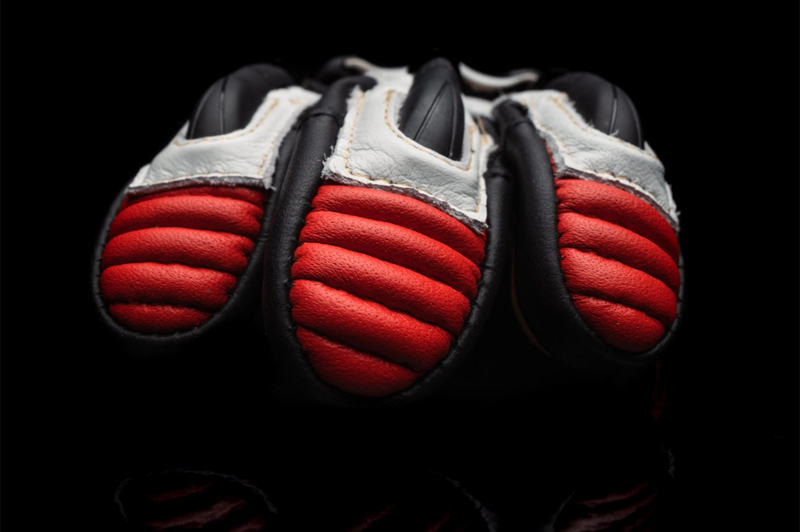 Knox Handroid MK5 men's racing leather gloves in red