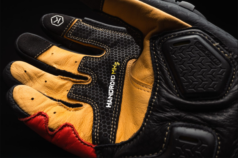 Knox Handroid MK5 men's racing leather gloves in red