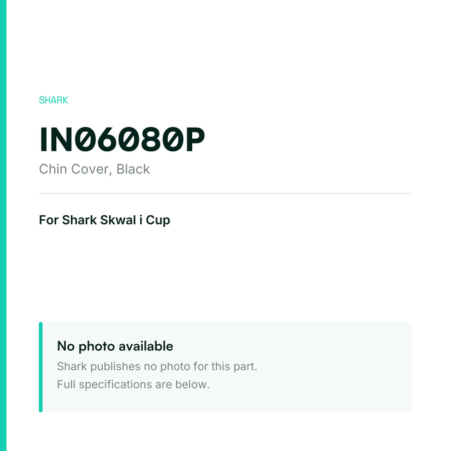 Shark Chin Cover for Skwal i Cup – Black – IN06080P — placeholder, no manufacturer photo available