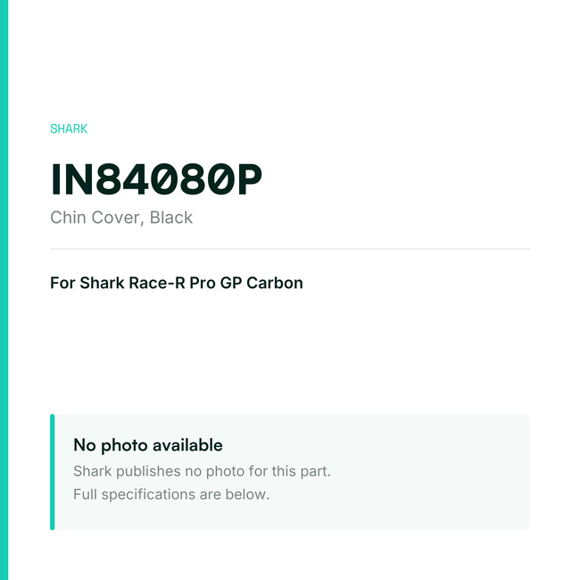Shark Chin Cover for Race-R Pro GP Carbon – Black – IN84080P — placeholder, no manufacturer photo available