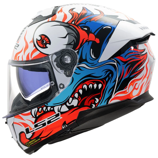 LS2 FF808 Stream II Helmet – Inferno White/Blue