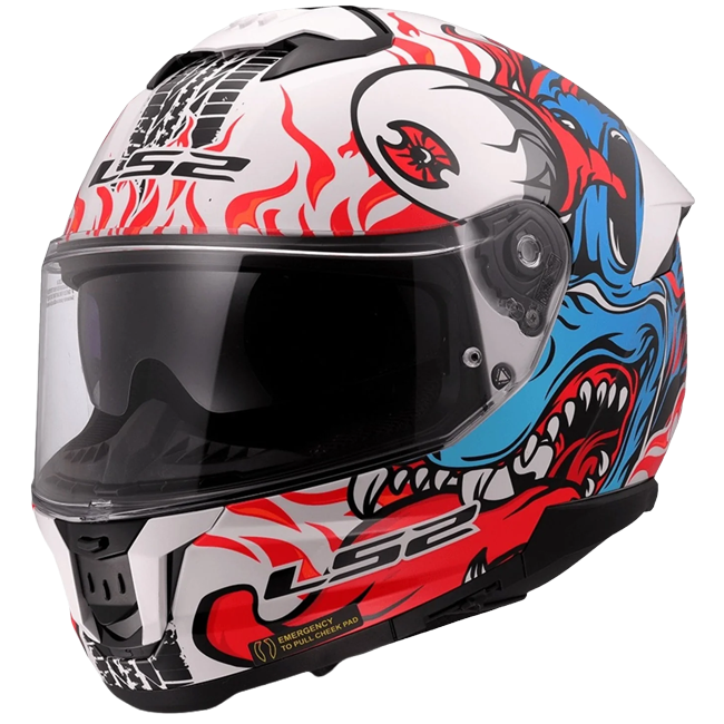 LS2 FF808 Stream II Helmet – Inferno White/Blue