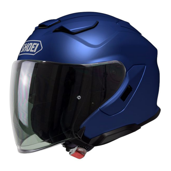 Shoei J-Cruise 3 Matt Blue Metallic – with the optional dark smoke visor