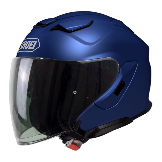 Shoei J-Cruise 3 Matt Blue Metallic – with the optional dark smoke visor
