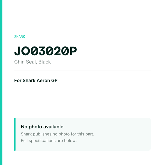 Shark Chin Seal for Aeron GP – Black – JO03020P — placeholder, no manufacturer photo available