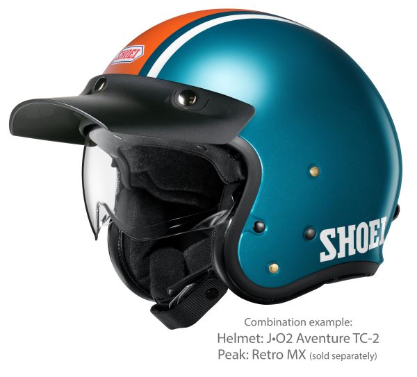 Shoei J•O2 Aventure TC-2 – with the optional Retro MX peak (sold separately)