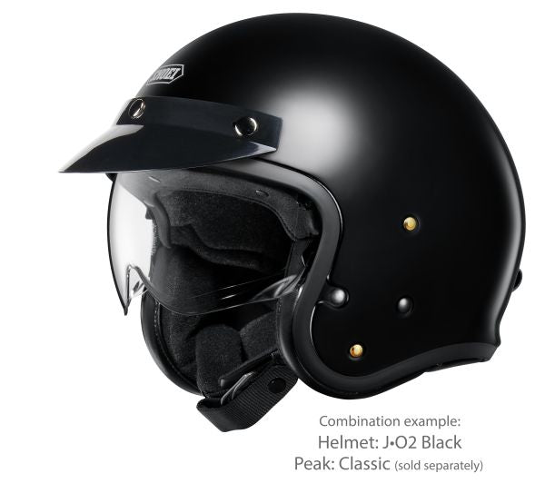Shoei J•O2 Black – with the optional Classic peak (sold separately)