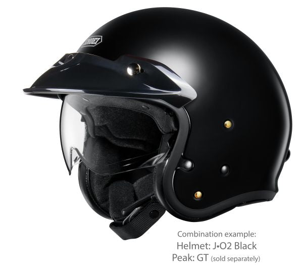 Shoei J•O2 Black – with the optional GT peak (sold separately)