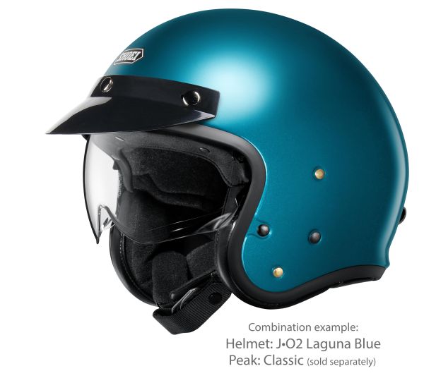 Shoei J•O2 Laguna Blue – with the optional Classic peak (sold separately)