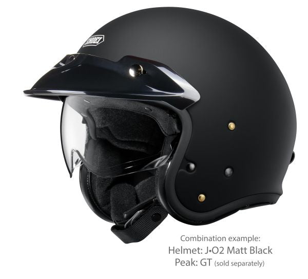 Shoei J•O2 Matt Black – with the optional GT peak (sold separately)