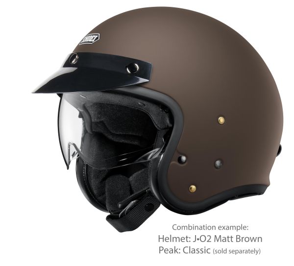 Shoei J•O2 Matt Brown – with the optional Classic peak (sold separately)
