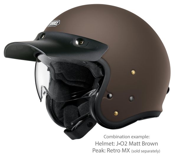 Shoei J•O2 Matt Brown – with the optional Retro MX peak (sold separately)